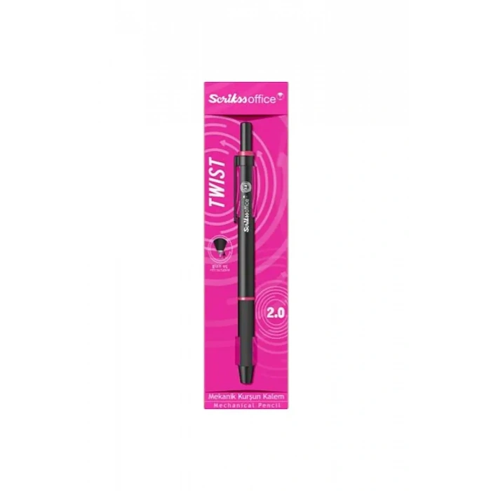Scrikss Twist Mekanik Kurşun Kalem 2 mm Pembe