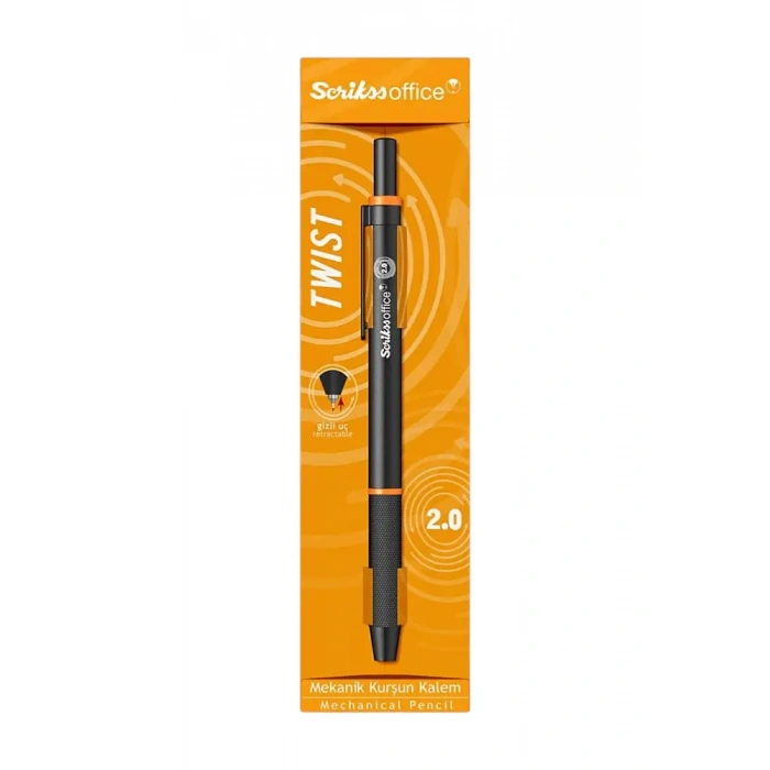 Scrikss Twist Mekanik Kurşun Kalem 2 mm Turuncu