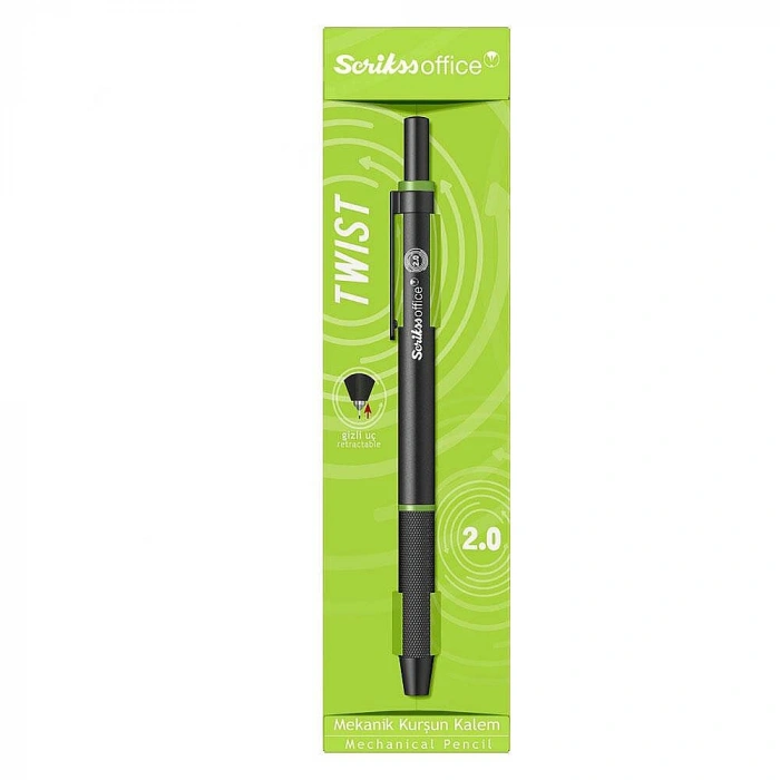 Scrikss Twist Mekanik Kurşun Kalem 2 mm Yeşil