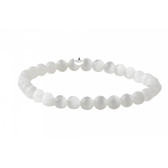 Selenit 6mm Doğal Taş Bileklik