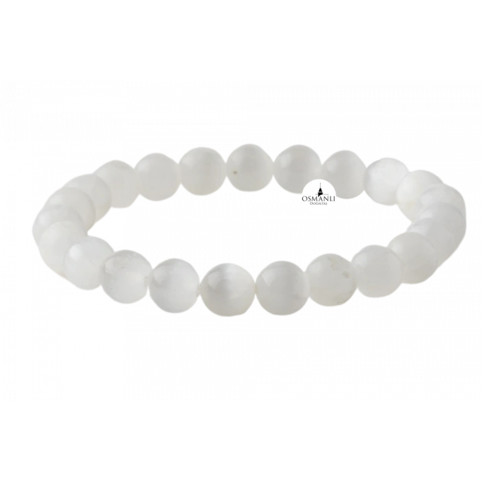 Selenit 8mm Doğal Taş Bileklik
