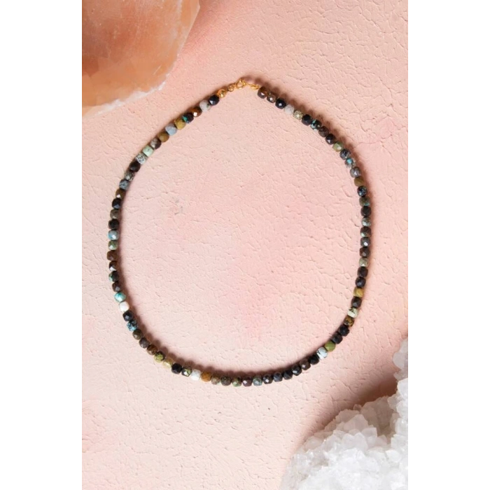 Sertifikalı Afrika Turkuaz Doğal Taş Kolye (SK:247)