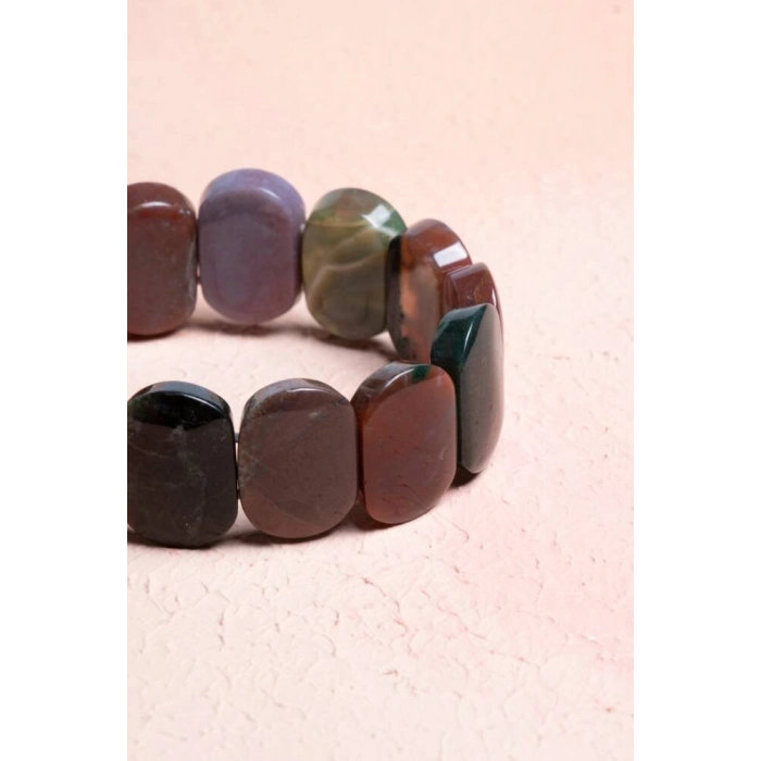 Sertifikalı Akik Geniş Kesim Doğal Taş Bileklik