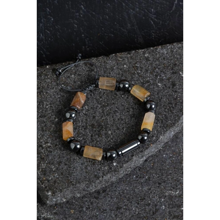 Sertifikalı Akik ve Hematit Doğaltaş Bileklik