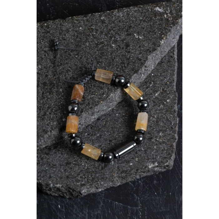 Sertifikalı Akik ve Hematit Doğaltaş Bileklik