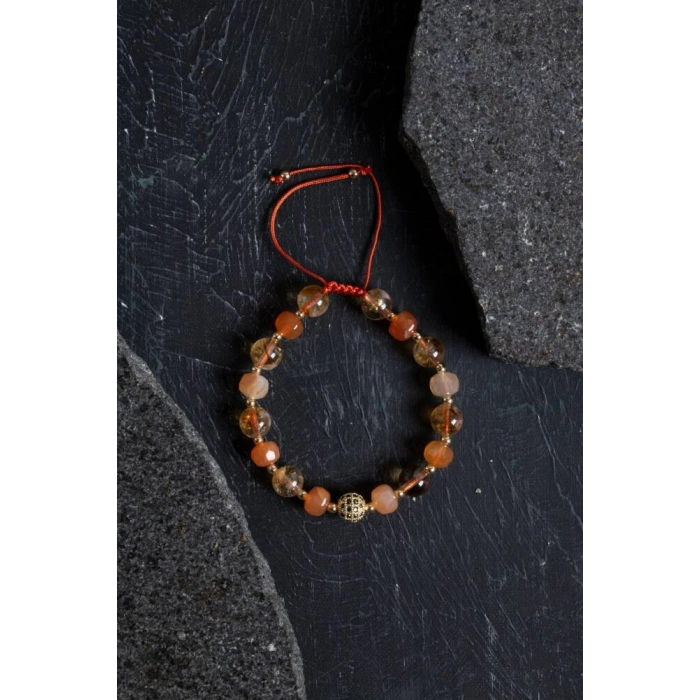 Sertifikalı Akik ve Sitrin Doğaltaş Bileklik