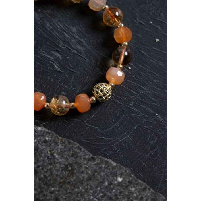 Sertifikalı Akik ve Sitrin Doğaltaş Bileklik