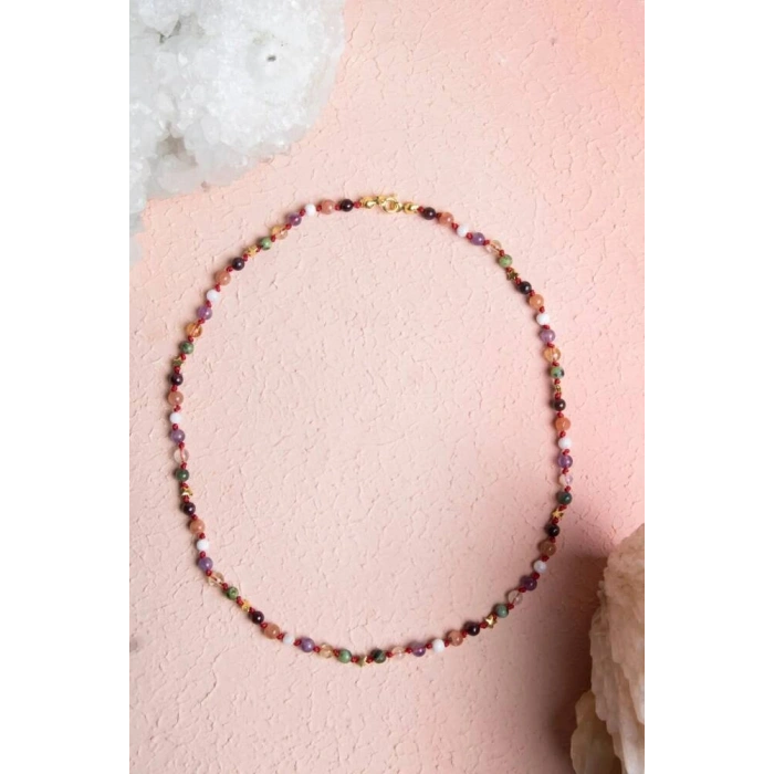 Sertifikalı Akrep Burcu Gümüş Yıldızlı Doğal Taş Kolye