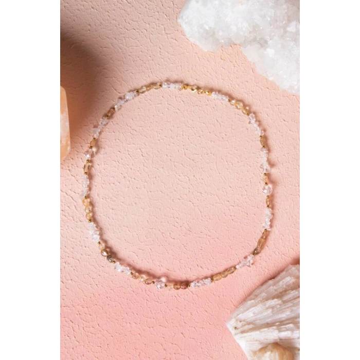 Sertifikalı Altın Rutilli Kuvars, Kuvars, Hematit Doğal Taş Kolye (SK:023)