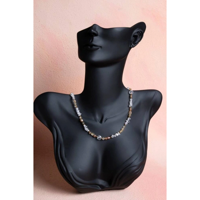 Sertifikalı Altın Rutilli Kuvars, Kuvars, Hematit Doğal Taş Kolye (SK:023)