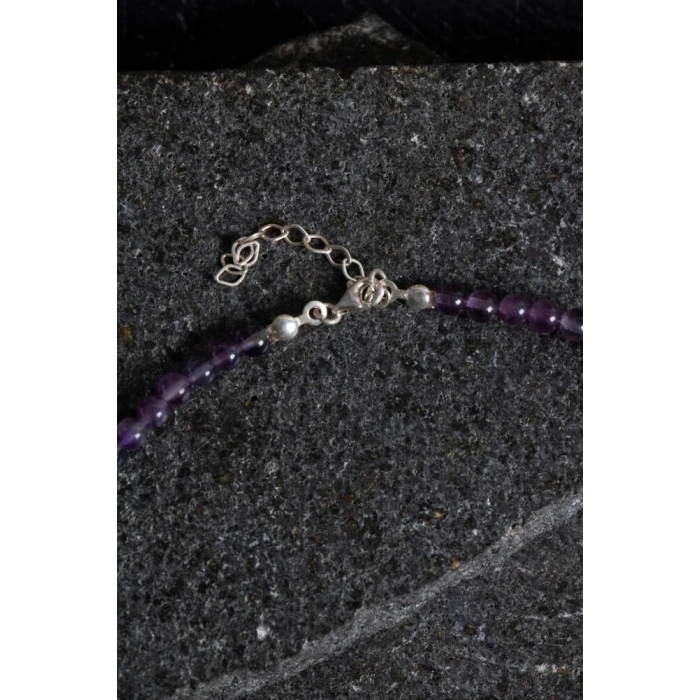 Sertifikalı Ametist  Doğal Taş Kolye