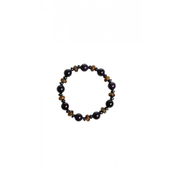 Sertifikalı Ametist, Kaplan Gözü , Hematit Doğal Taş Bileklik