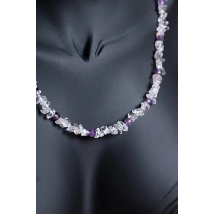 Sertifikalı Ametist, Kuvars Doğal Taş Kolye (SK:026)