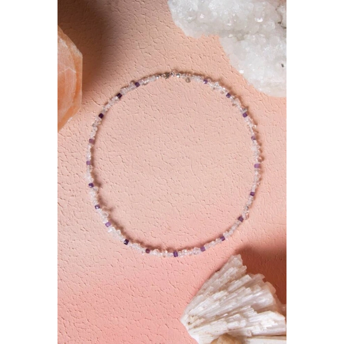 Sertifikalı Ametist, Kuvars Doğal Taş Kolye (SK:026)