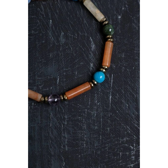 Sertifikalı Apatit, Krizokol ve Aventurin Doğal Taş Bileklik