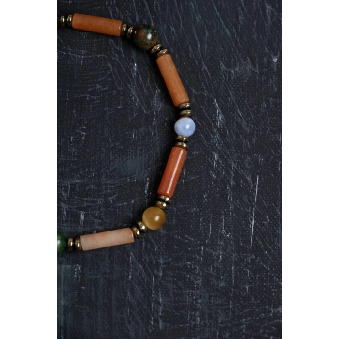 Sertifikalı Apatit, Krizokol ve Yeşim Boğa Burcu Bilekliği