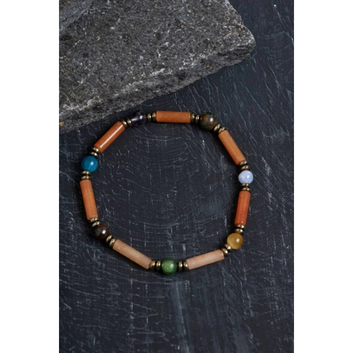 Sertifikalı Apatit, Krizokol ve Yeşim Boğa Burcu Bilekliği