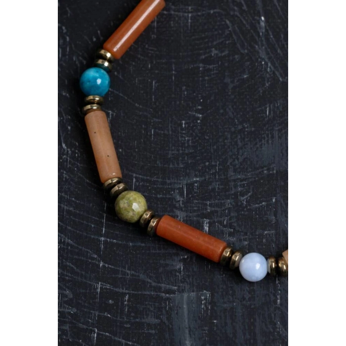 Sertifikalı Apatit, Turmalin ve Aventurin Doğal Taş Bileklik