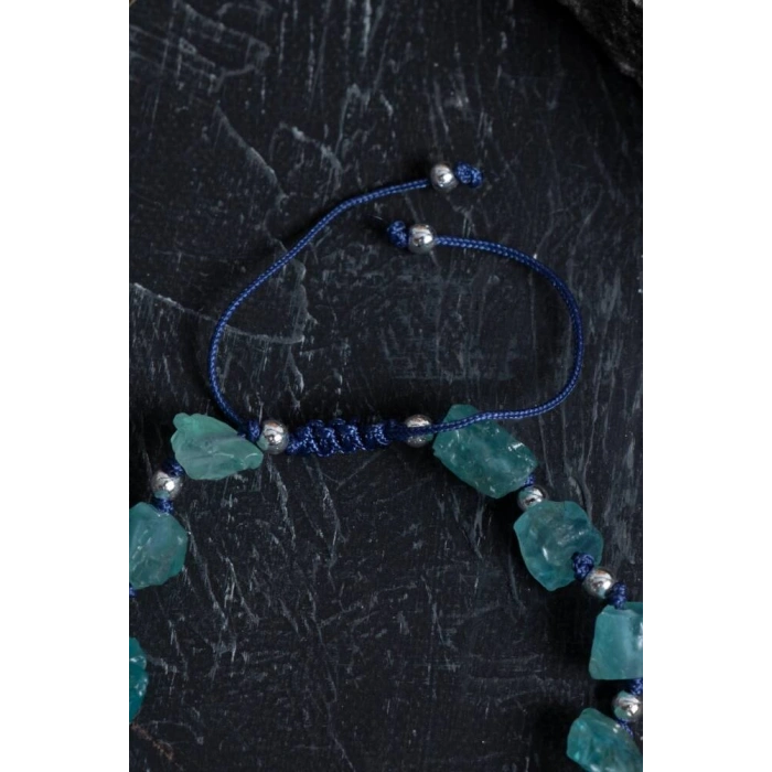 Sertifikalı Apatit ve Hematit Doğal Taş Makrome Bileklik