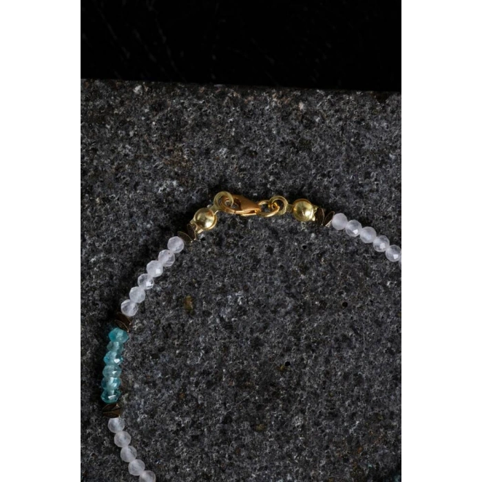 Sertifikalı Apatit ve Pembe Kuvars Doğaltaş Bileklik