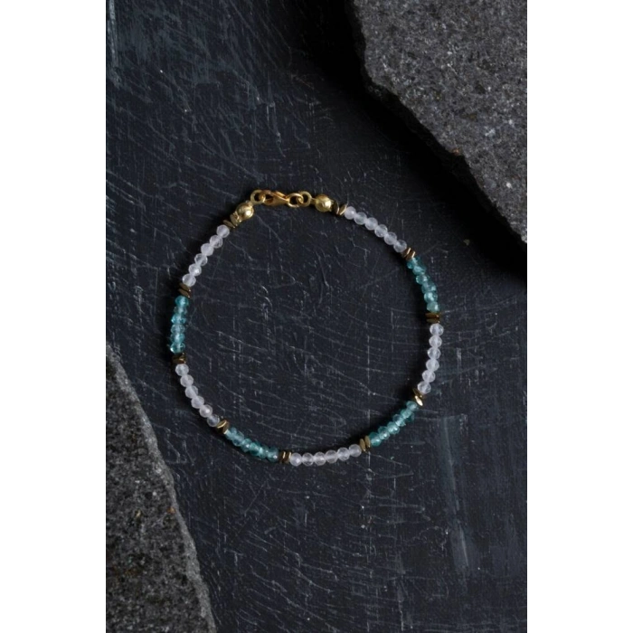 Sertifikalı Apatit ve Pembe Kuvars Doğaltaş Bileklik