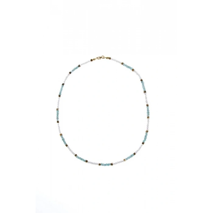 Sertifikalı Apatit ve Pembe Kuvars Doğaltaş Kolye