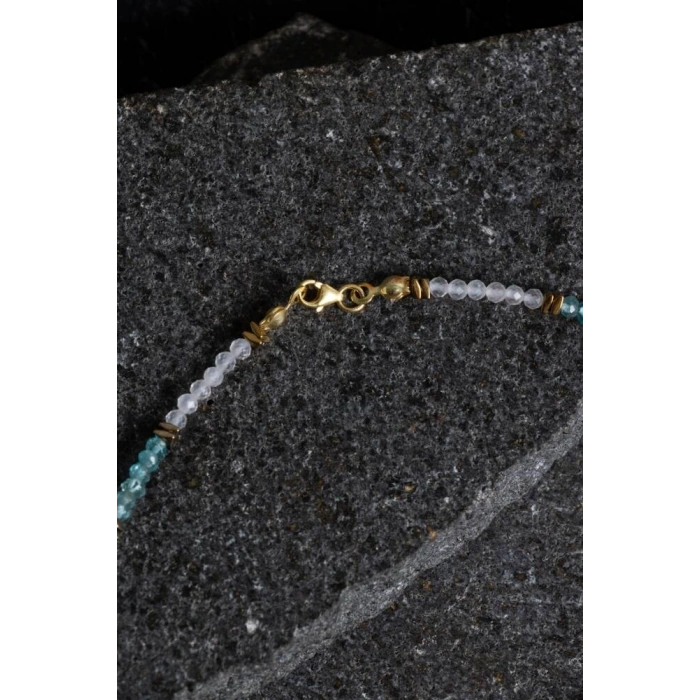 Sertifikalı Apatit ve Pembe Kuvars Doğaltaş Kolye