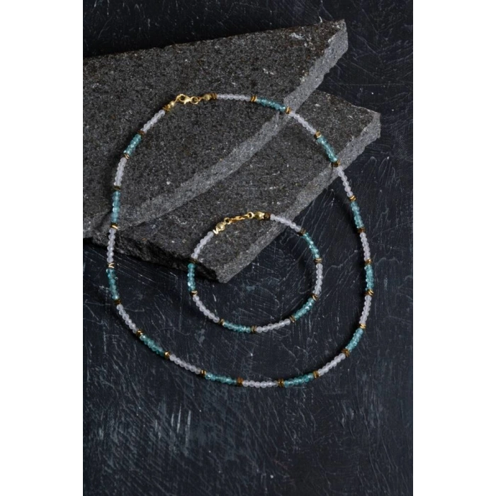 Sertifikalı Apatit ve Pembe Kuvars Doğaltaş Takım