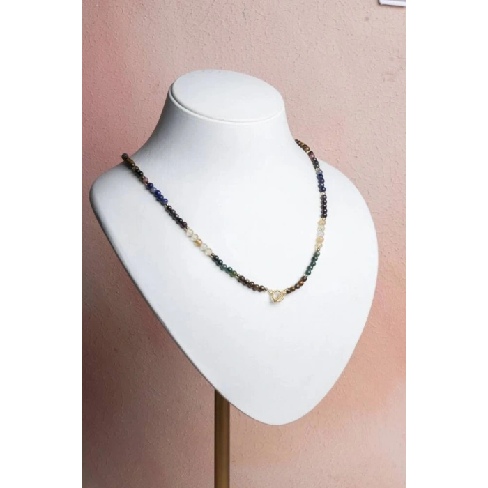 Sertifikalı Aslan Burcu Doğal Taş Kolye