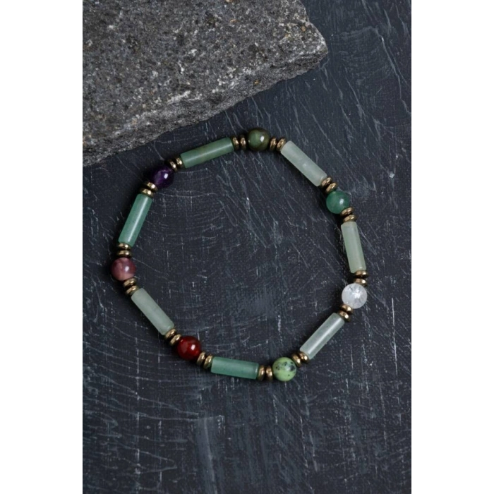 Sertifikalı Aventurin ve Koç Burcu Doğal Taş Bileklik