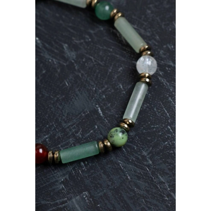 Sertifikalı Aventurin ve Koç Burcu Doğal Taş Bileklik