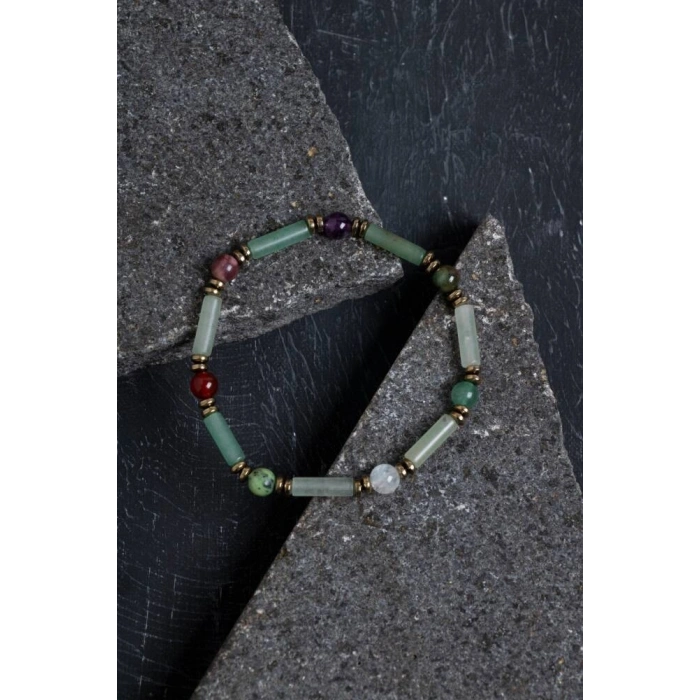 Sertifikalı Aventurin ve Koç Burcu Doğal Taş Bileklik