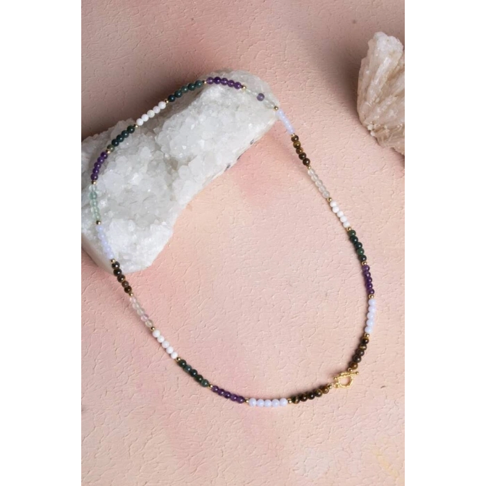 Sertifikalı Balık Burcu Doğal Taş Kolye