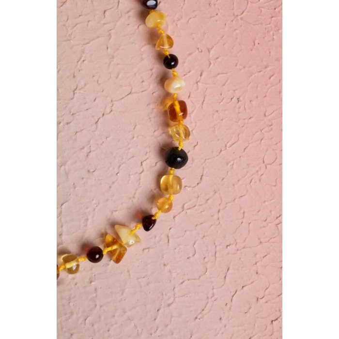 Sertifikalı Bebek Kehribar Doğal Taş Kolye