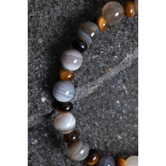 Sertifikalı Bostwana Akik, Kaplan Gözü Doğal Taş Bileklik