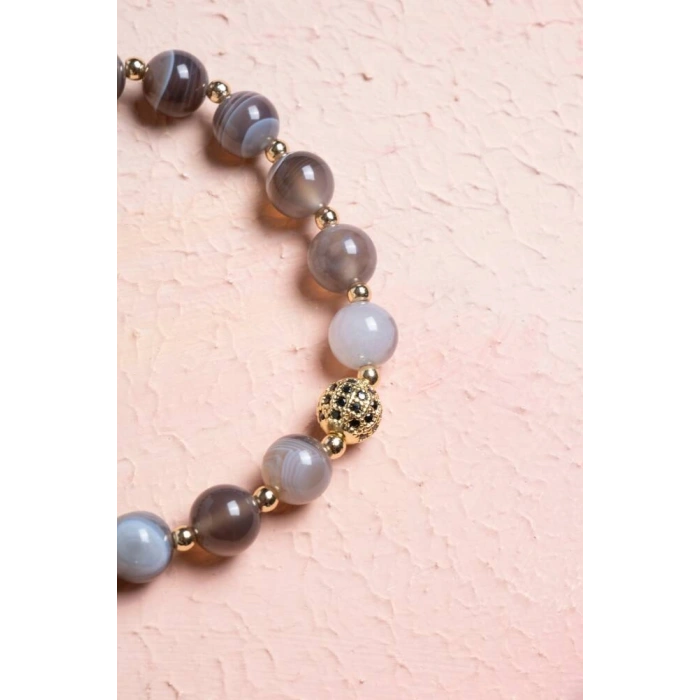 Sertifikalı Bostwana, Akik Zirkon Aparat Doğal Taş Bilelik