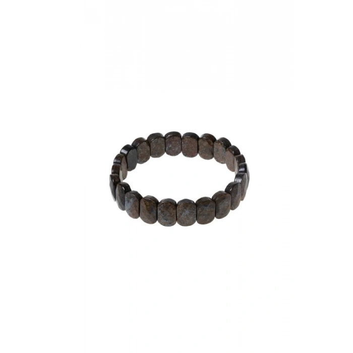 Sertifikalı Bronzit Geniş Kesim Doğal Taş Bileklik
