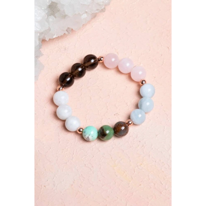 Sertifikalı Burç Doğal Taş Bileklik -Terazi Burcu