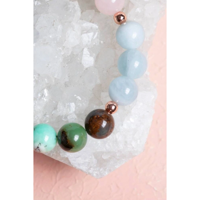 Sertifikalı Burç Doğal Taş Bileklik -Terazi Burcu