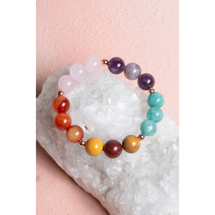 Sertifikalı  Doğal Taş Bileklik -Başak Burcu