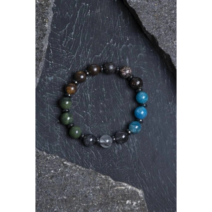 Sertifikalı Doğal Taş Bileklik/Boğa Burcu