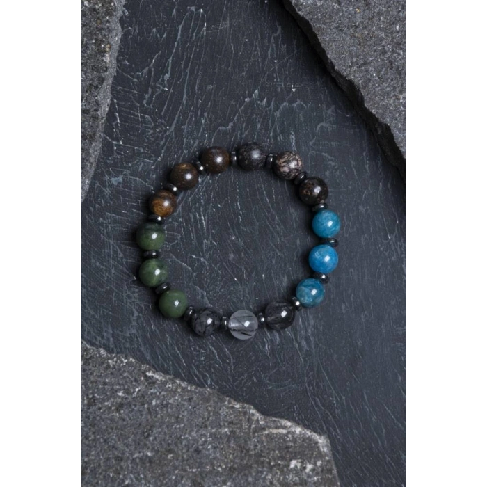 Sertifikalı Doğal Taş Bileklik/Boğa Burcu