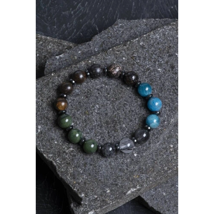 Sertifikalı Doğal Taş Bileklik/Boğa Burcu