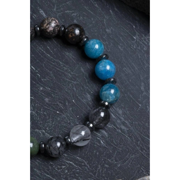 Sertifikalı Doğal Taş Bileklik/Boğa Burcu