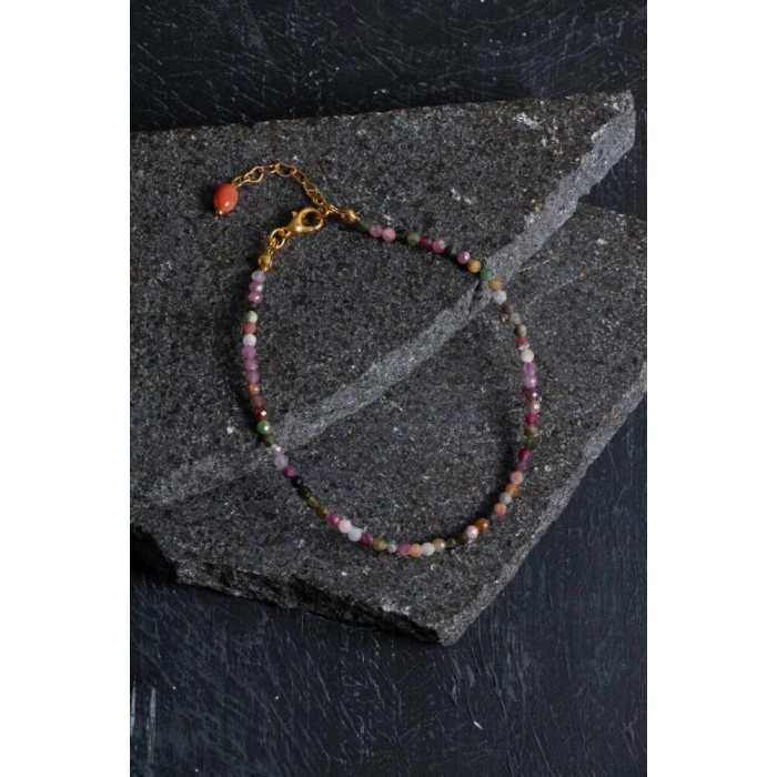 Sertifikalı Doğal Turmalin Taşlı Zarif Halhal