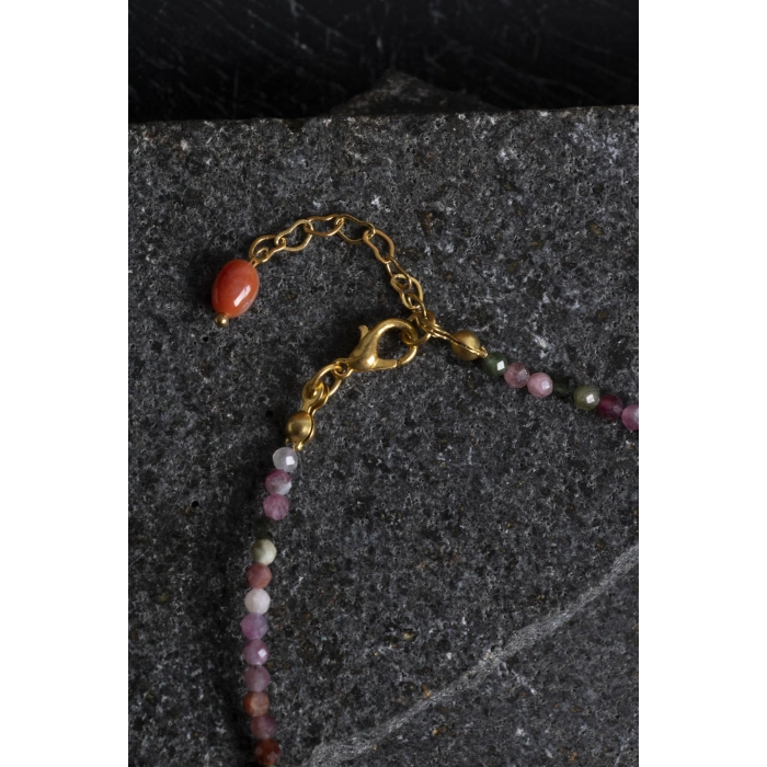 Sertifikalı Doğal Turmalin Taşlı Zarif Halhal