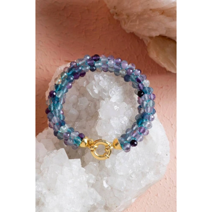 Sertifikalı El İşçiliği Örme Florit Gümüş Kapama Bileklik (SK:138)