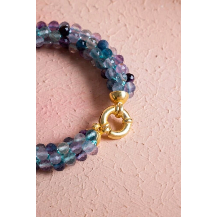 Sertifikalı El İşçiliği Örme Florit Gümüş Kapama Bileklik (SK:138)