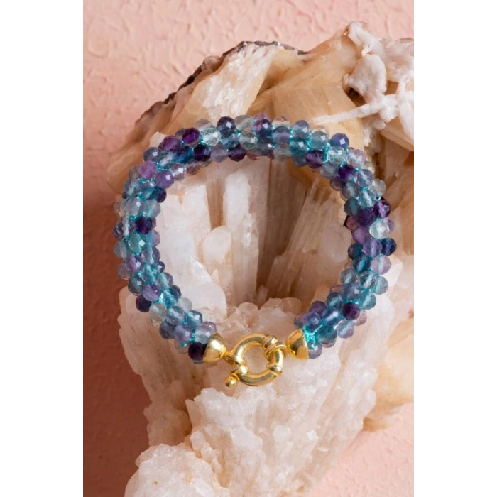 Sertifikalı El İşçiliği Örme Florit Gümüş Kapama Bileklik (SK:138)