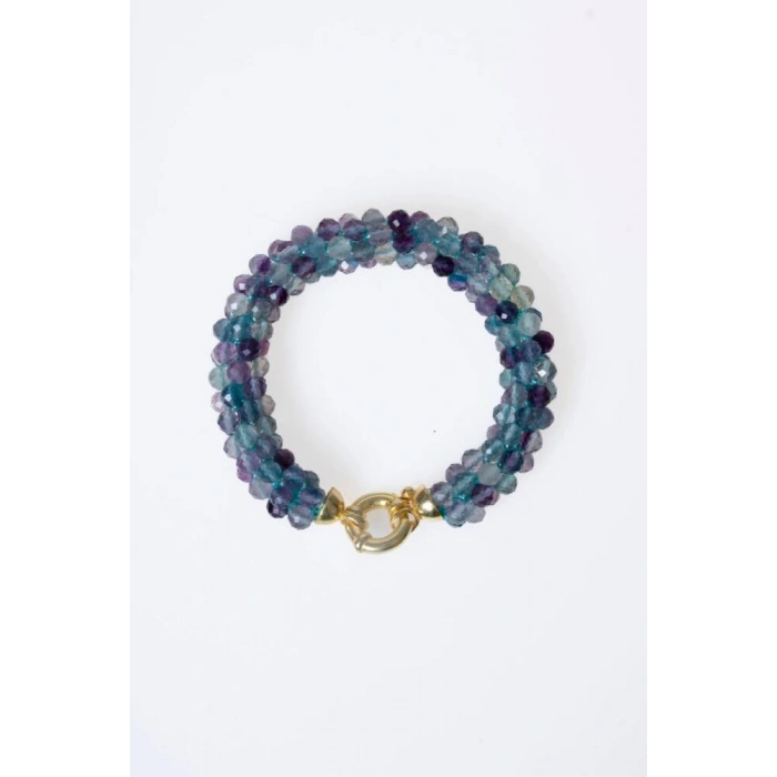 Sertifikalı El İşçiliği Örme Florit Gümüş Kapama Bileklik (SK:138)